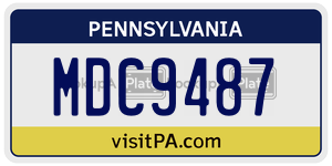 MDC9487 license plate in Pennsylvania