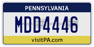 MDD4446 license plate in Pennsylvania