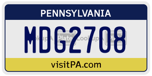 MDG2708  license plate in PA