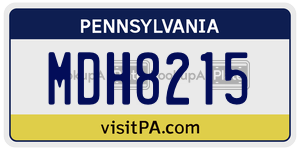 MDH8215  license plate in PA