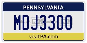 MDJ3300  license plate in PA