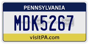 MDK5267 license plate in Pennsylvania