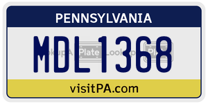 MDL1368  license plate in PA