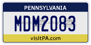 MDM2083  license plate in PA