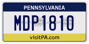MDP1810 license plate in Pennsylvania