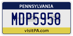 MDP5958 license plate in Pennsylvania