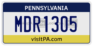 MDR1305 license plate in Pennsylvania