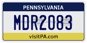 MDR2083  license plate in PA