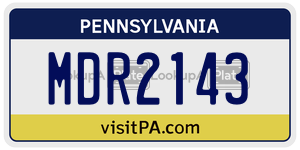 MDR2143  license plate in PA