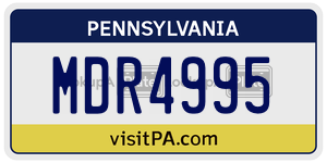 MDR4995  license plate in PA