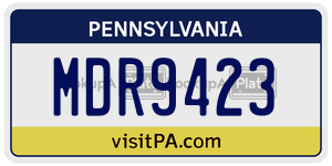 MDR9423 license plate in Pennsylvania