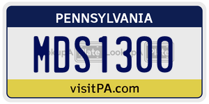 MDS1300  license plate in PA