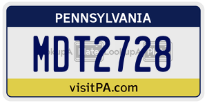 MDT2728  license plate in PA