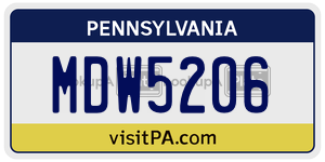 MDW5206 license plate in Pennsylvania