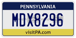 MDX8296  license plate in PA
