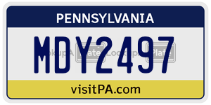 MDY2497 license plate in Pennsylvania