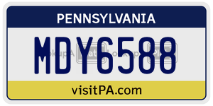 MDY6588  license plate in PA
