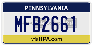 MFB2661 license plate in Pennsylvania