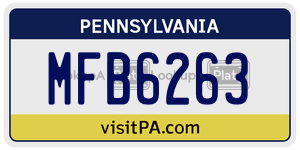 MFB6263 license plate in Pennsylvania