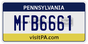 MFB6661 license plate in Pennsylvania