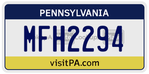 MFH2294 license plate in Pennsylvania