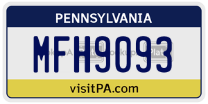 MFH9093  license plate in PA