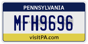 MFH9696 license plate in Pennsylvania