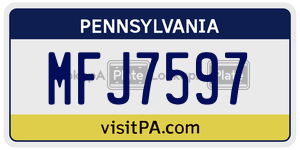 MFJ7597  license plate in PA
