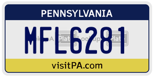 MFL6281  license plate in PA