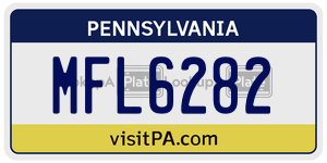 MFL6282  license plate in PA