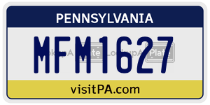 MFM1627  license plate in PA