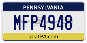 MFP4948  license plate in PA