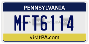MFT6114 license plate in Pennsylvania
