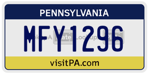 MFY1296 license plate in Pennsylvania