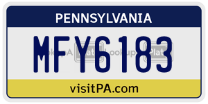 MFY6183  license plate in PA