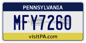 MFY7260 license plate in Pennsylvania