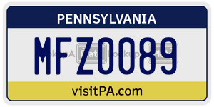 MFZ0089  license plate in PA
