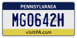 MG0642H license plate in Pennsylvania