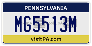 MG5513M license plate in Pennsylvania