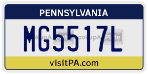 MG5517L license plate in Pennsylvania