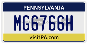 MG6766H license plate in Pennsylvania