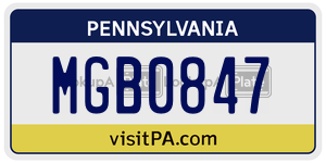MGB0847  license plate in PA