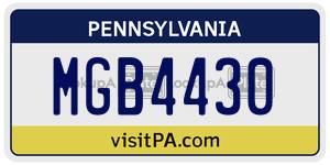 MGB4430  license plate in PA