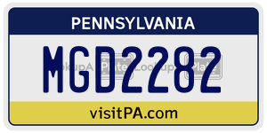 MGD2282 license plate in Pennsylvania