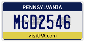 MGD2546 license plate in Pennsylvania
