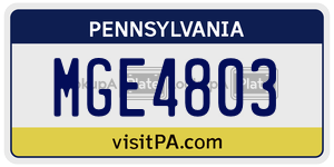 MGE4803  license plate in PA