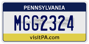 MGG2324  license plate in PA