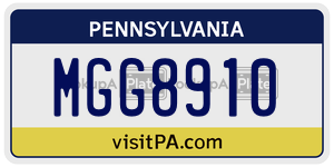 MGG8910 license plate in Pennsylvania