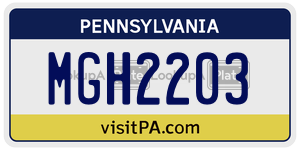 MGH2203 license plate in Pennsylvania