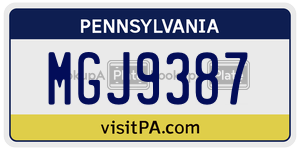 MGJ9387  license plate in PA